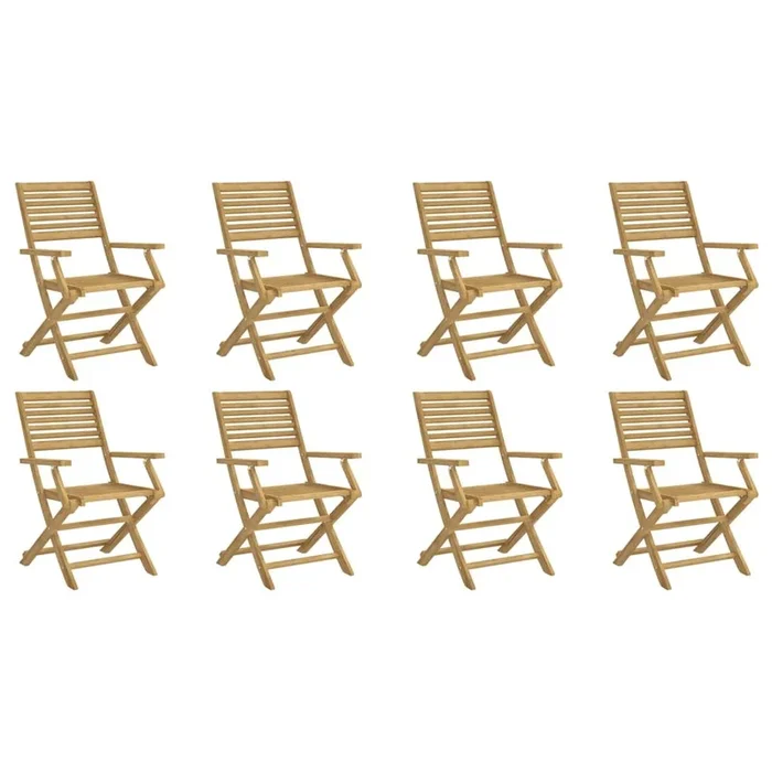 vidaXL Sillas de jardín plegables 8 uds madera acacia 54,5×61,5×86,5cm