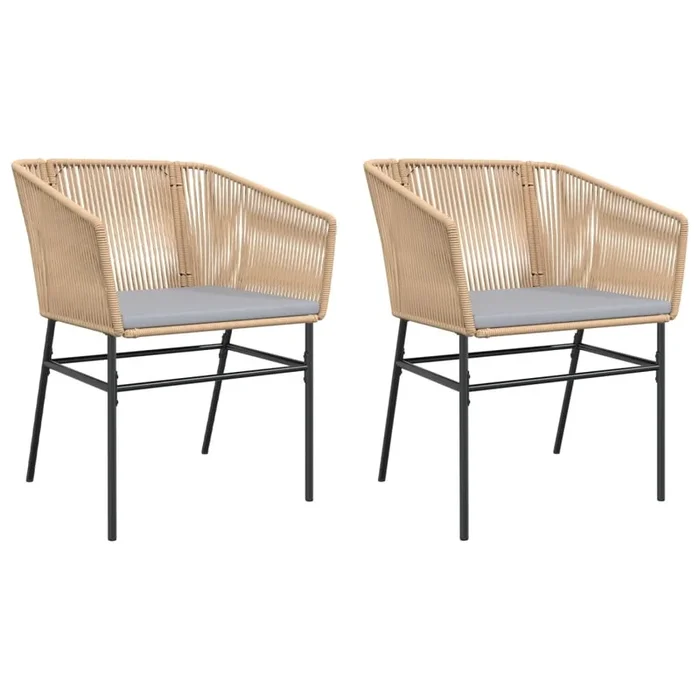 vidaXL Sillones de jardín con cojines 2 uds ratán sintético marrón