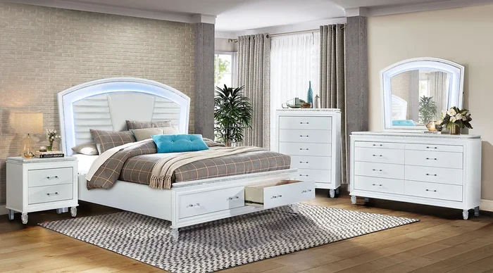 Villa White Bedroom Platform Bedroom Set