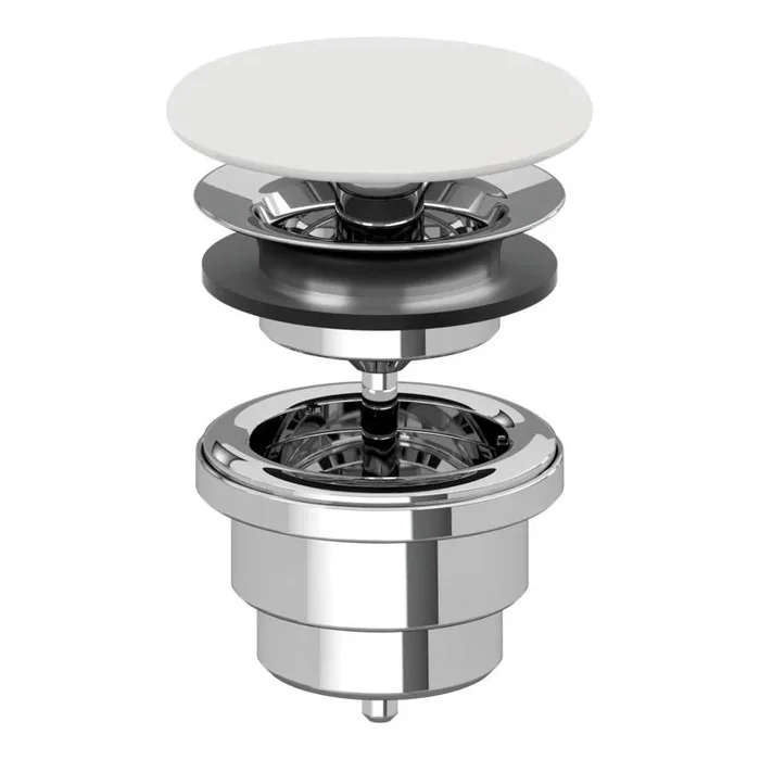 Villeroy & Boch 680800RW – Desagüe para lavabo blanco/cromado brillante