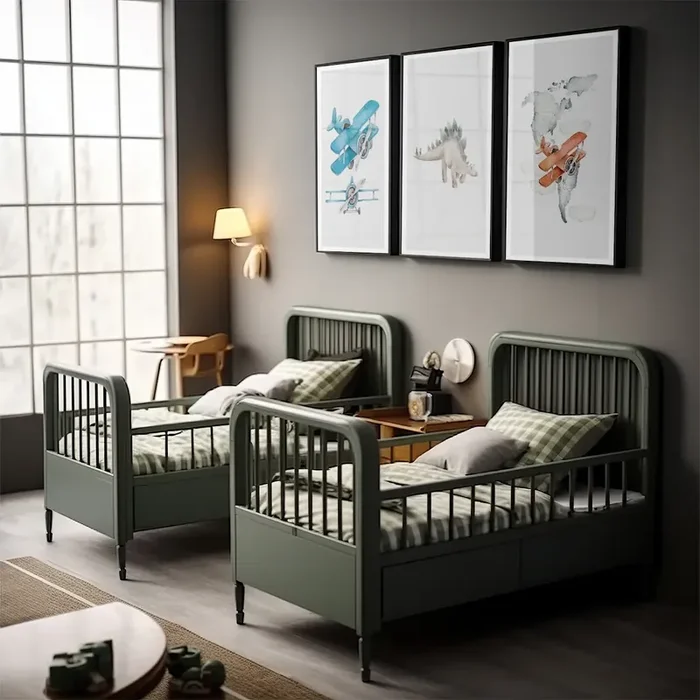 Vintage airplane twins – Inspiración para una habitación infantil