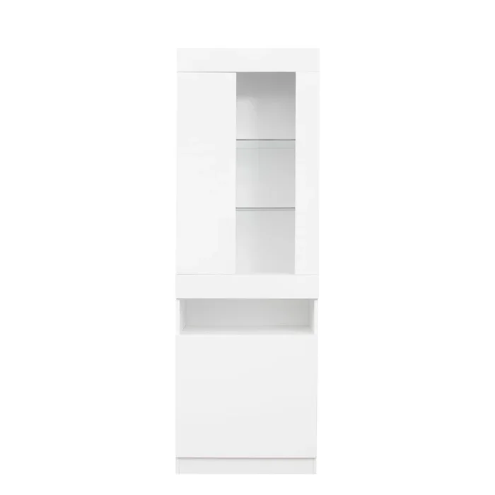 Vitrina con puerta y LED – Alto 180cm – Blanco