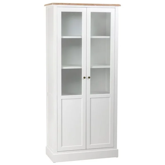 Vitrina de madera blanca 81x40x180