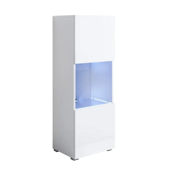 Vitrina Salón comedor Blanco 40x29x128 1 puerta LED Luke V3 Muebles Bonitos