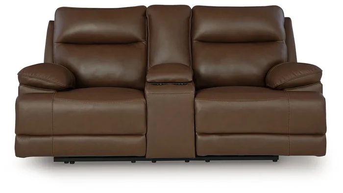 VonRyan Tobacco Dual Power Reclining Loveseat