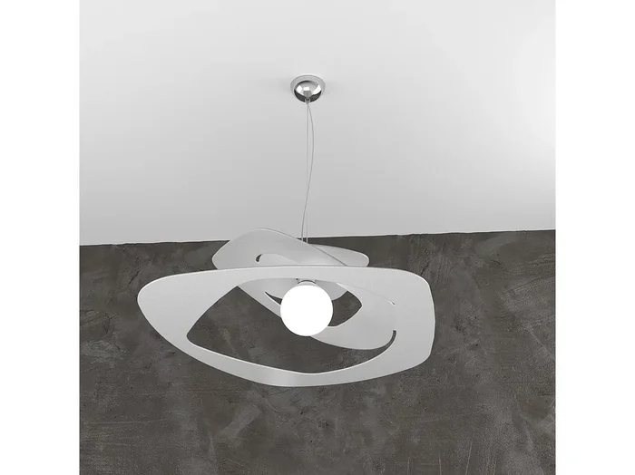 Warped Sospensione D.65 Cm. 1 Luce Grigio