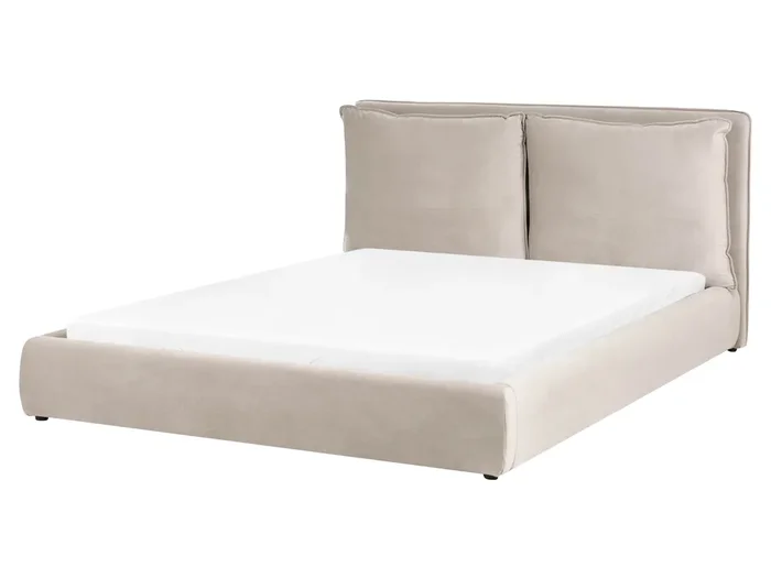 Waterbed Velvet BAJONNA 160 x 200 cm (EU King Size) Taupe
