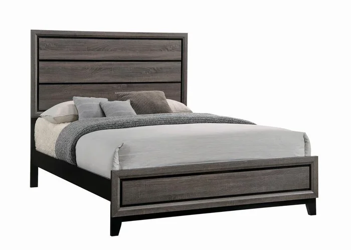 Watson Gray Oak/Black Queen Bed