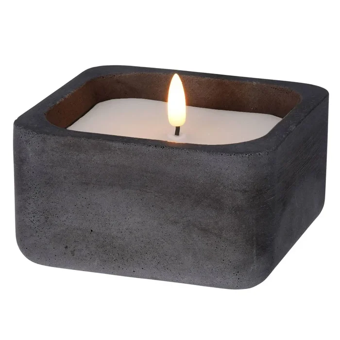 WELL HOME – Vela led formato cuadrado color negro 12x12x6,5cm