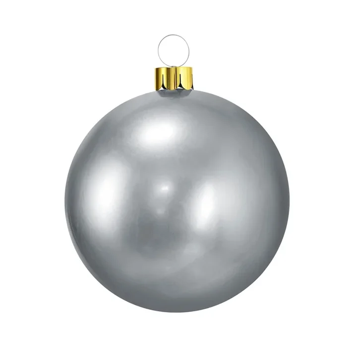 Well Home Bola de Navidad Inflable Plateada de 6,5cm