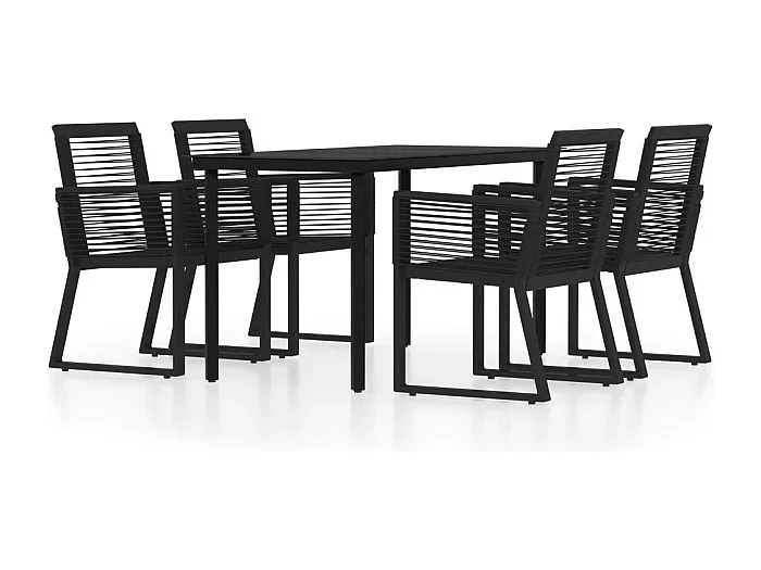 Wendell Juego de comedor de jardín 5 piezas negro