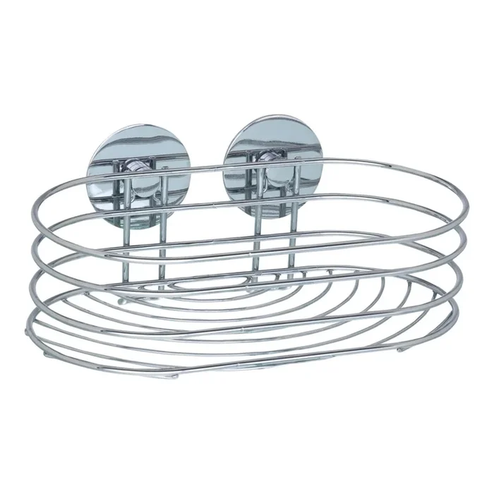 WENKO 18775100-Repisa TURBO-LOC redonda de acero 23,5×13,5 cm, cromo brillante