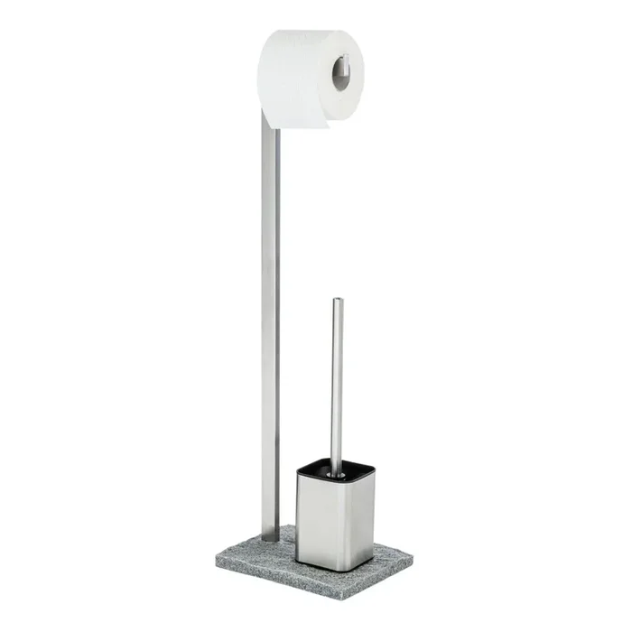 WENKO 20604100 – Cepillo para WC GRANIT 23×73,5 cm acero inoxidable/satinado/gris