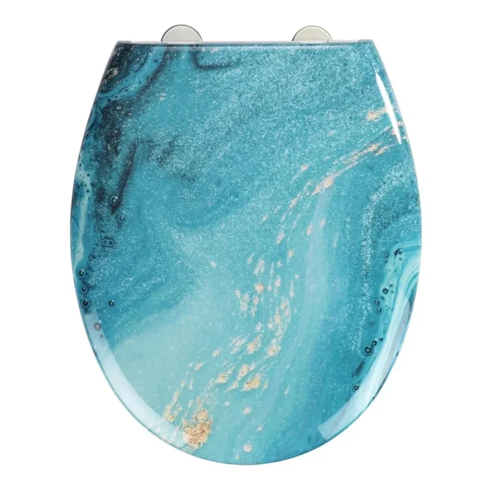 WENKO 23571100-WC Asiento para inodoro 300/350 KG 44,5×37 cm multicolor/plateado