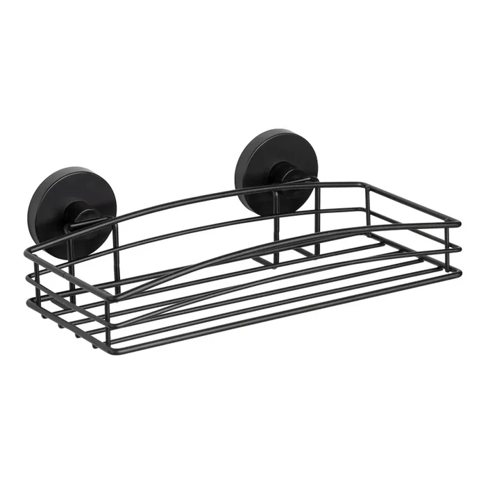 WENKO 24732100-Repisa VACUUM-LOC redonda 26×14 cm negra