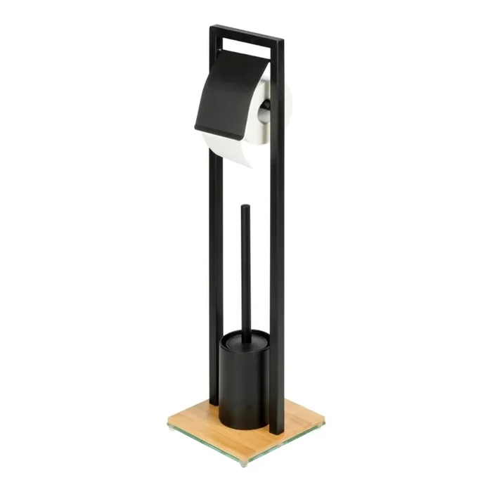WENKO 24751100 – Set para WC BAMBUSA 18×72,5 cm negro/marrón