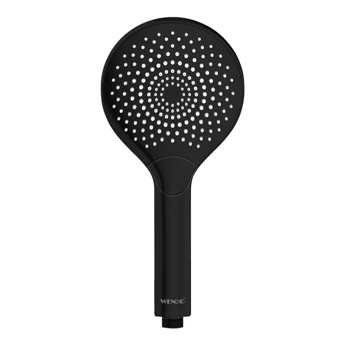 WENKO 24925100 – Cabezal de ducha WATERSAVING SYSTEM Ø 12 cm, negro