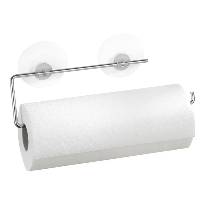 WENKO 53130100 – Soporte para paños STATIC-LOC 30×8,5 cm plateado/transparente