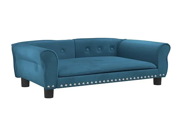 West Branch Cama para perros de terciopelo azul 95x55x30 cm