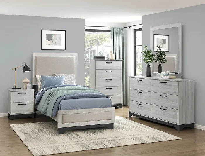 Westport White Oak/Gray Platform Youth Bedroom Set