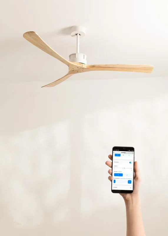 WIND LARGE – Ventilador de techo 40W silencioso Ø152 cm 100% madera