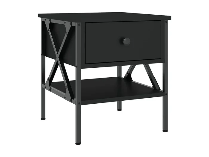 Wit Mesita de noche madera de ingeniería negro 40x42x45 cm