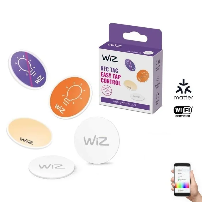 WiZ – NFC Etiqueta autoadhesiva para el control de la iluminación 4 uds.