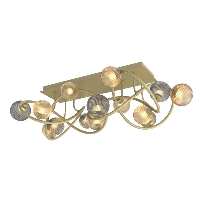 Wofi 9015-1204 – Lámpara de techo LED METZ 12xG9/3,5W/230V dorado/gris