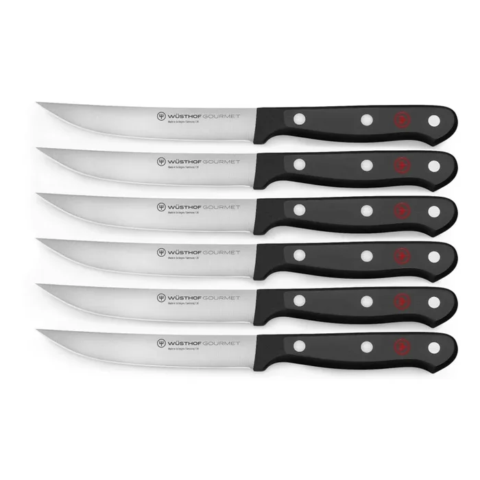 Wüsthof – Juego de cuchillos de cocina para filete GOURMET 6 piezas negro