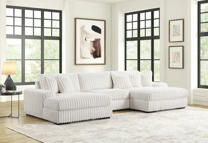 XL Sunday Beige 3-Piece Double Chaise Sectional