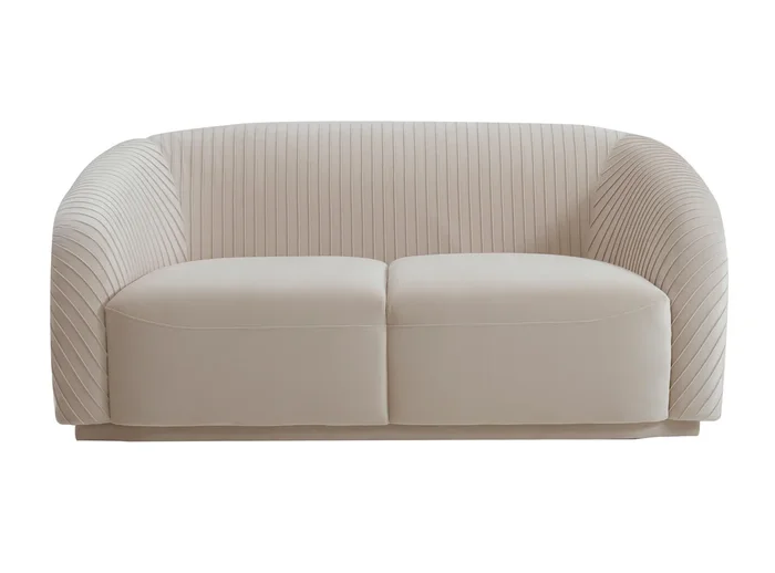 Yara Pleated Velvet Loveseat by Inspire Me! Home Decor
