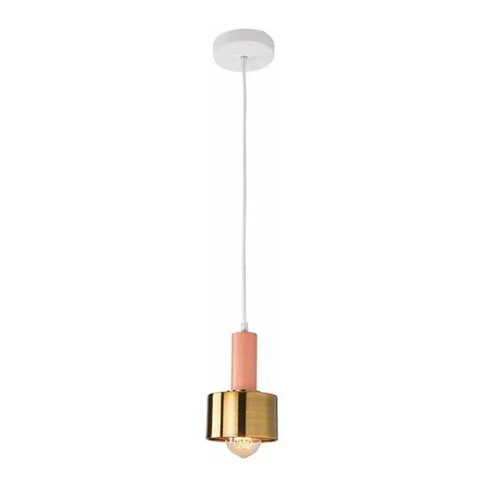 Zambelis 180051 – Lámpara colgante 1xE27/40W/230V dorado/salmón rosa