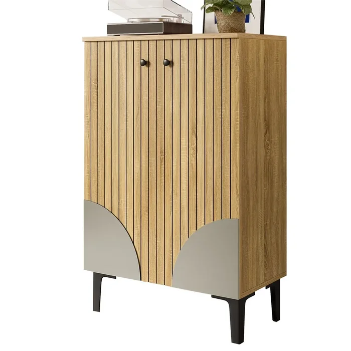 Zapatero de mdf con 2 puertas,natural
