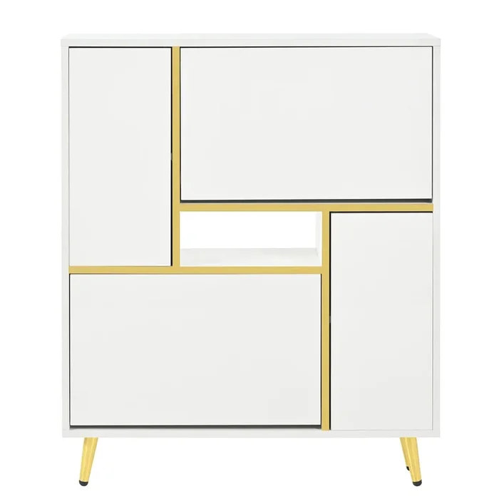 Zapatero moderno con LED – aspecto brillante – Blanco