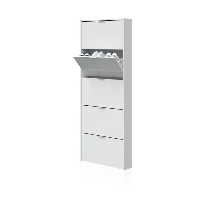 Zapatero Nia 5 Puertas Blanco Brillo 70 x 180 x 17 cm