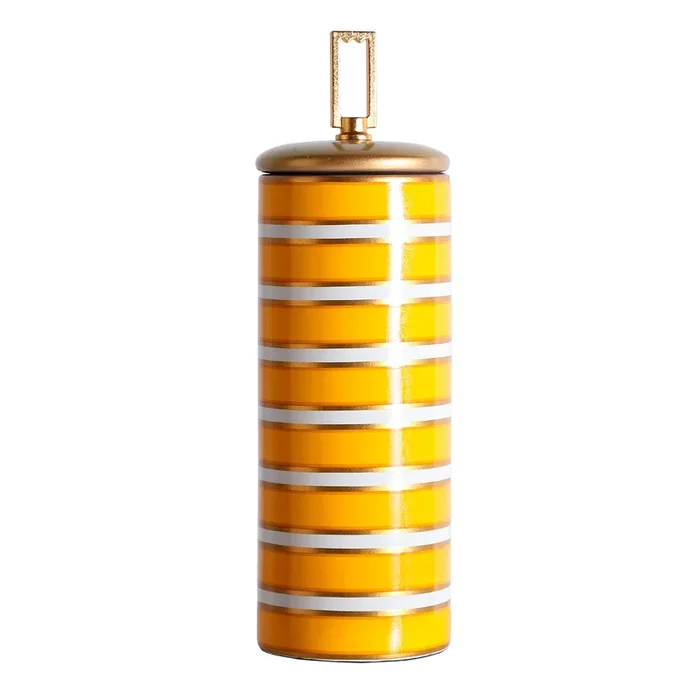 Zarek Tibor, de Cerámica, en color Amarillo, de 12x12x40cm – Lastdeco