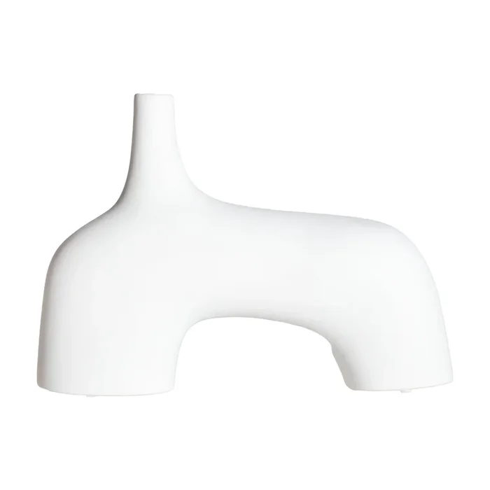 Zick Jarrón, de Cerámica, en color Blanco, de 32x10x25cm – Lastdeco