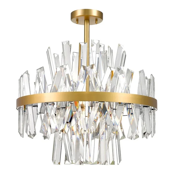 Zuma Line – Lámpara colgante de cristal 8xG9/28W/230V diá. 50 cm dorado