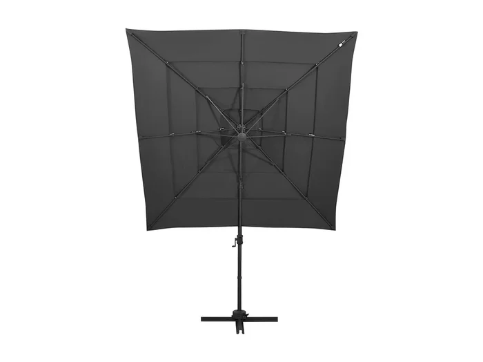 Zyldar Sombrilla jardín 4 niveles palo aluminio antracita 250×250 cm